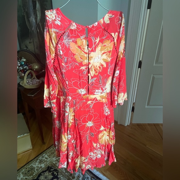 Free People Eyes on You Trapeze Mini Dress Floral Print | Orange Floral Dress - Picture 11 of 11